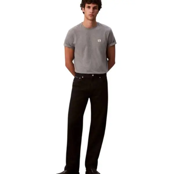 Calvin Klein - Ανδρικό T-shirt Cotton Badge Regular Fit LV04RC272G-P7E Γκρι LV04RC272G-P7E