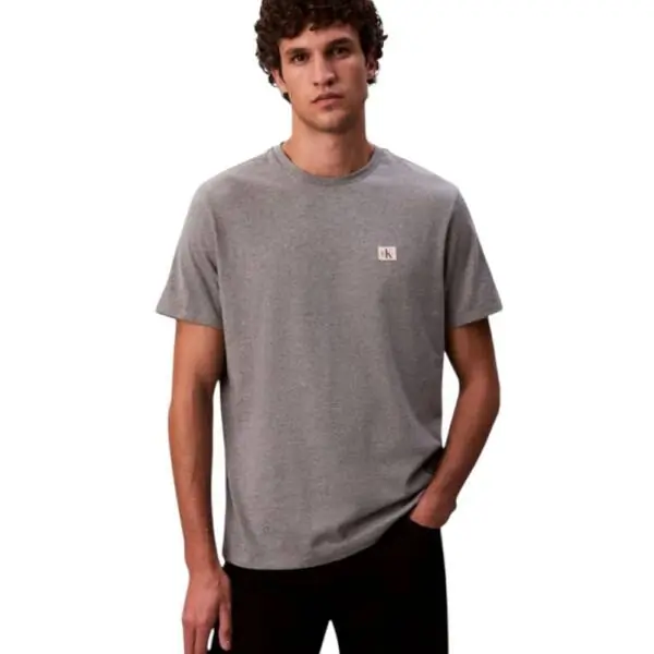 Calvin Klein - Ανδρικό T-shirt Cotton Badge Regular Fit LV04RC272G-P7E Γκρι