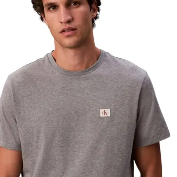 Calvin Klein - Ανδρικό T-shirt Cotton Badge Regular Fit LV04RC272G-P7E Γκρι LV04RC272G-P7E
