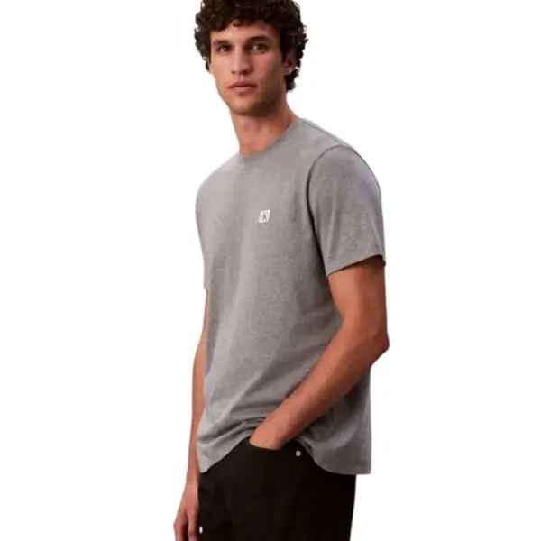Calvin Klein - Ανδρικό T-shirt Cotton Badge Regular Fit LV04RC272G-P7E Γκρι LV04RC272G-P7E