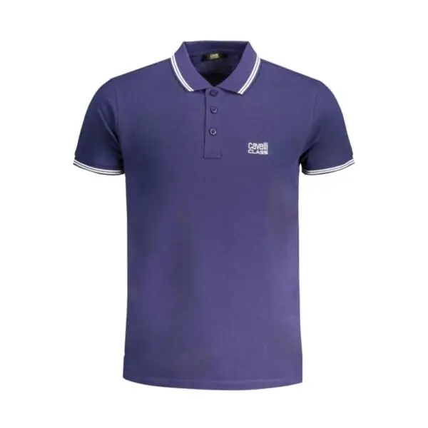 Cavalli Class - Ανδρική Μπλούζα Κοντομάνικη Polo Πικέ QXT64YKB002-04900 Μπλε Ναυτικό QXT64YKB002-04900