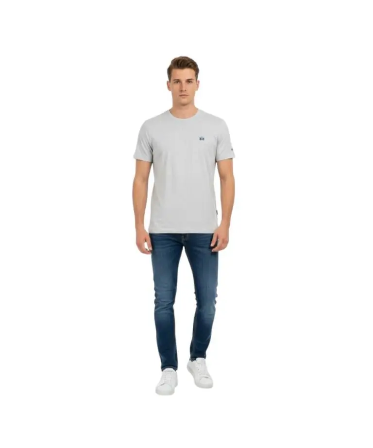 La Martina - Ανδρικό T-Shirt Heritage Regular Fit XMR010-JS206-01001 Γκρι