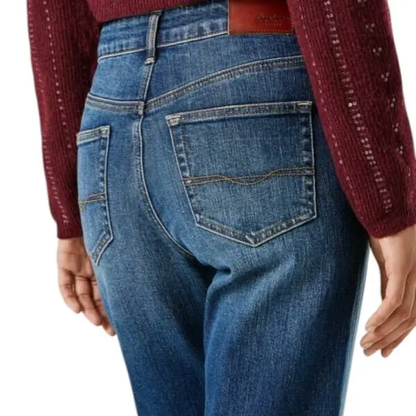 Pepe Jeans - Γυναικείο Παντελόνι Τζιν Mary Straight French Terry PL20473085AC2-000 Μπλε PL20473085AC2-000