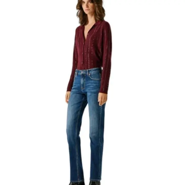 Pepe Jeans - Γυναικείο Παντελόνι Τζιν Mary Straight French Terry PL20473085AC2-000 Μπλε PL20473085AC2-000