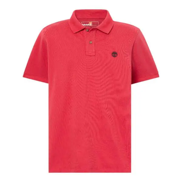 Timberland - Ανδρικό T-shirt Polo Short-Sleeve με Λογότυπο Oyster River TB0A2BRY-N96 Κόκκινο TB0A2BRYN96