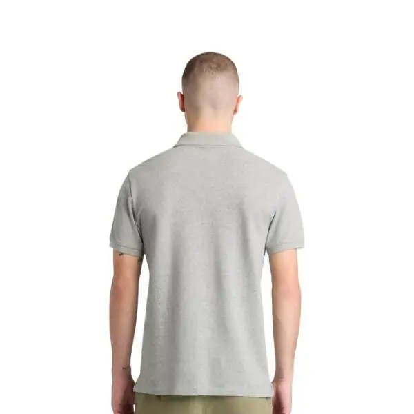 Timberland - Ανδρικό Κοντομάνικο T-shirt Polo Slim Fit Mε Λογότυπο Oyster River TB0A2BS1-V91 Γκρι TB0A2BS1V91