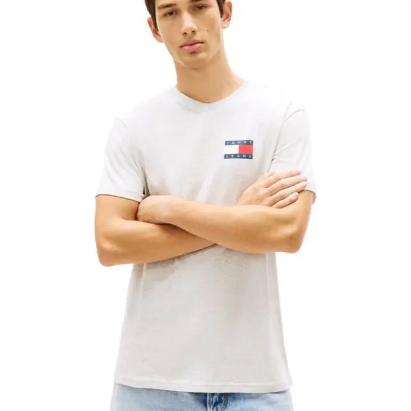 Tommy Hilfiger - Ανδρικό T-shirt Th Essential Flag Tee Regular Fit DM0DM20740-P08 Γκρι