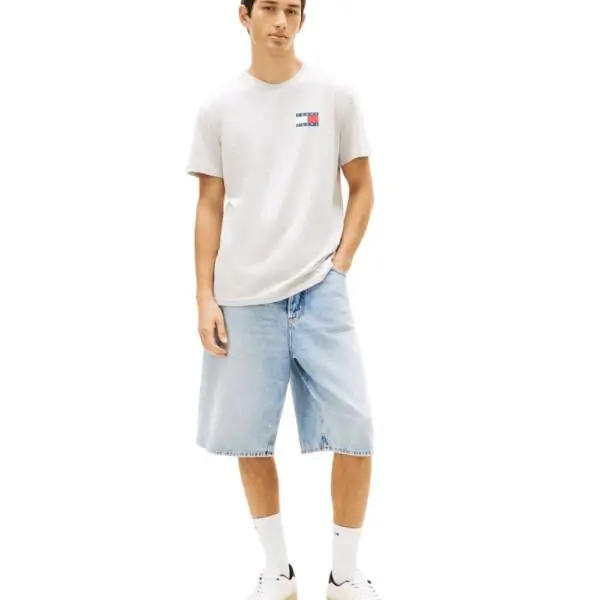 Tommy Hilfiger - Ανδρικό T-shirt Th Essential Flag Tee Regular Fit DM0DM20740-P08 Γκρι DM0DM20740-P08