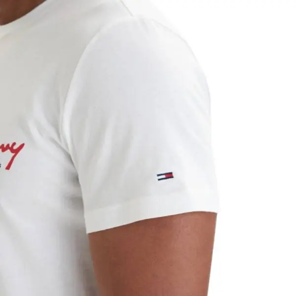 Tommy Hilfiger - Ανδρικό T-shirt Tjw Sign Slim Fit DM0DM22538-YBL Εκρού DM0DM22538-YBL