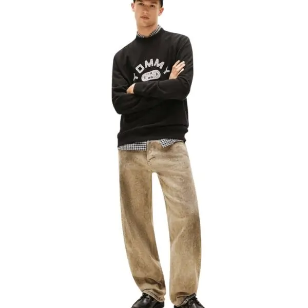 Tommy Hilfiger - Ανδρικό Φούτερ Modern Serif Crew Neck Regular Fit DM0DM22681-BDS Μαύρο DM0DM22681-BDS