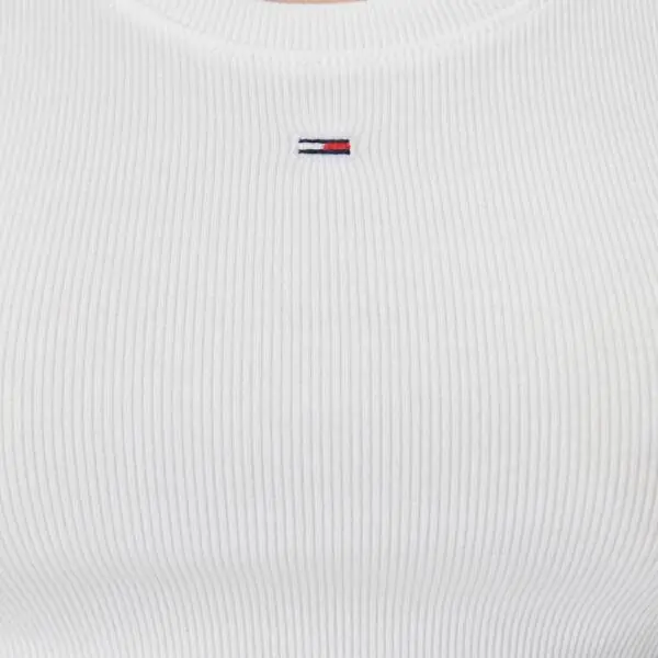 Tommy Hilfiger - Γυναικείο T-shirt Αμάνικο Rib Essential Tank Top Slim Fit DW0DW20673-YBL Λευκό DW0DW20673-YBL