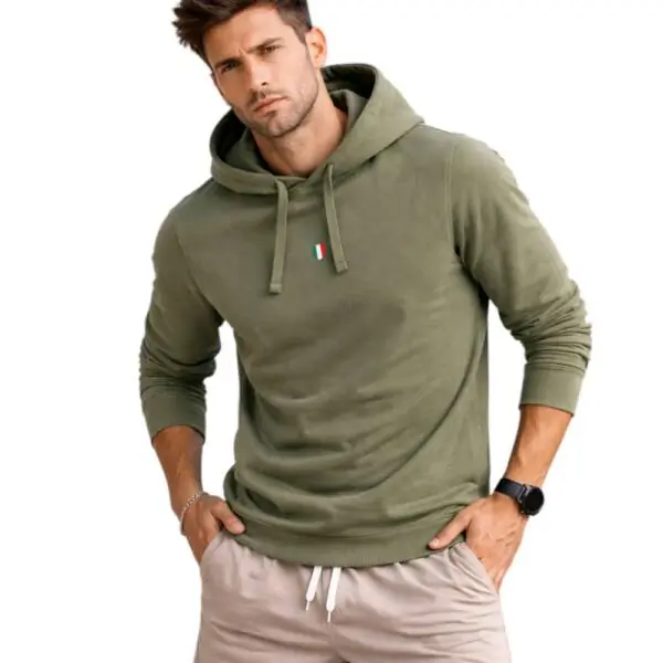 Accademia Militare - Ανδρική Μπλούζα Φούτερ Με Κουκούλα S6S669-5731-058 Λαδί
