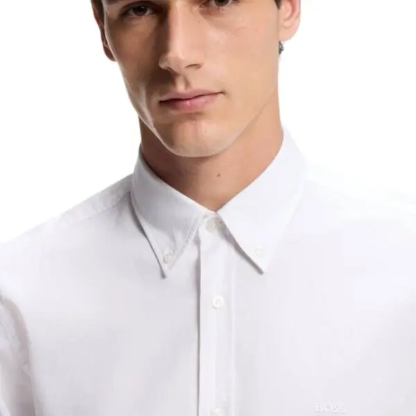Hugo Boss - Ανδρικό Πουκάμισο Rickert_M Oxford Cotton 50519707-100 Λευκό 50519707-100