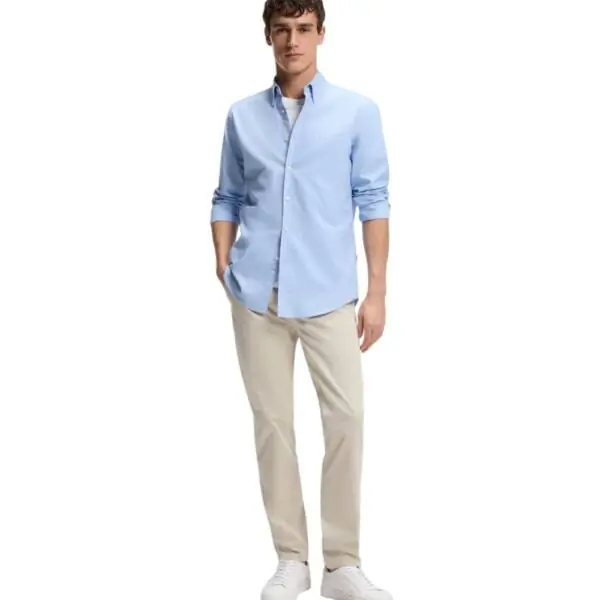 Hugo Boss - Ανδρικό Πουκάμισο Rickert_M Oxford Cotton 50519707-460 Γαλάζιο 50519707-460