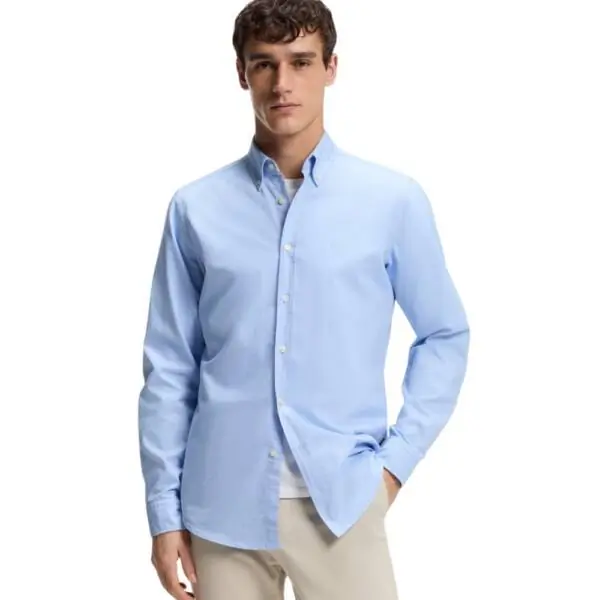 Hugo Boss - Ανδρικό Πουκάμισο Rickert_M Oxford Cotton 50519707-460 Γαλάζιο