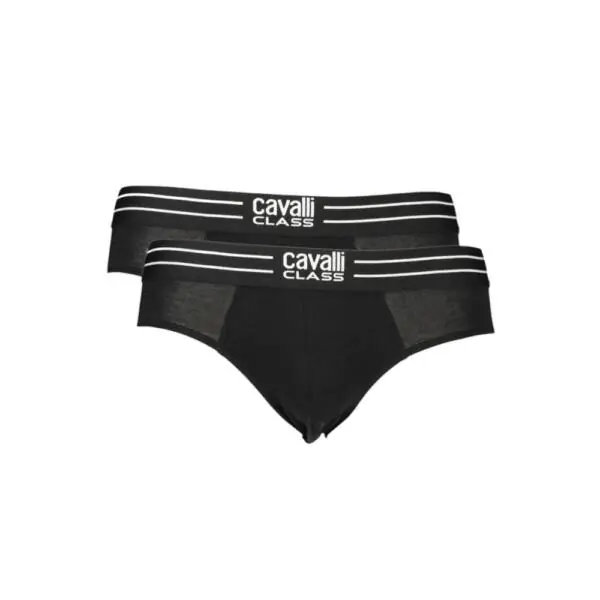 Cavalli Class - Ανδρικά Εσώρουχα Σλιπ 2Pack QXO01IJD003-05051 Μαύρο QXO01IJD003-05051