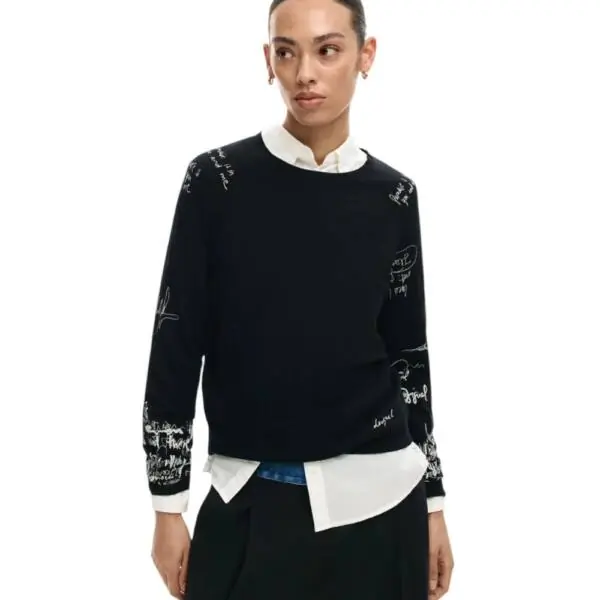 Desigual - Γυναικεία Μπλούζα Marquette 26SWJF10-2000 Μαύρο 26SWJF10-2000