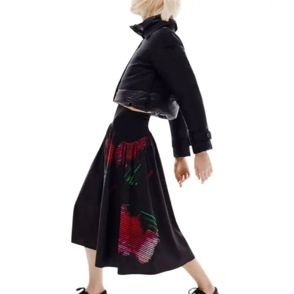Desigual - Γυναικεία Φούστα Midi Fal Cane 26SWFW02-2000 Μαύρο 26SWFW02-2000