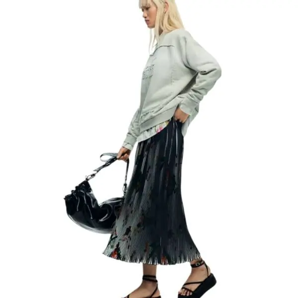 Desigual - Γυναικεία Φούστα Midi Fal Plis 26SWFW14-2000 Μαύρο 26SWFW14-2000