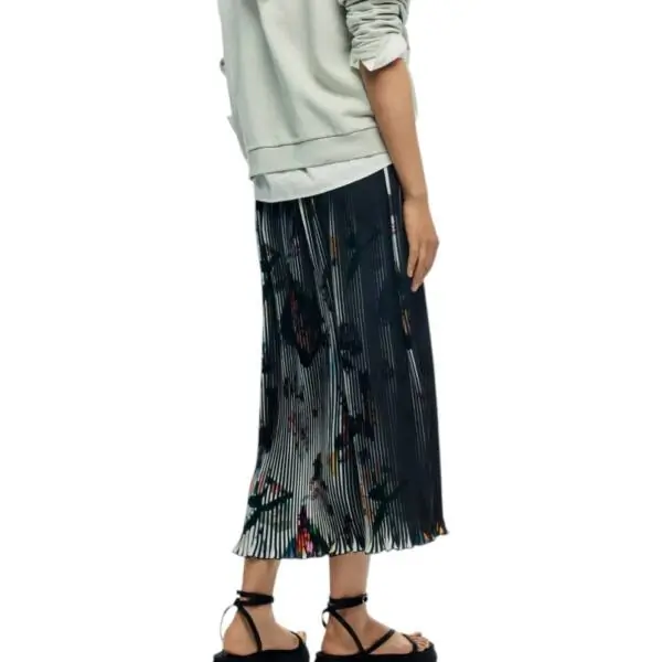 Desigual - Γυναικεία Φούστα Midi Fal Plis 26SWFW14-2000 Μαύρο 26SWFW14-2000