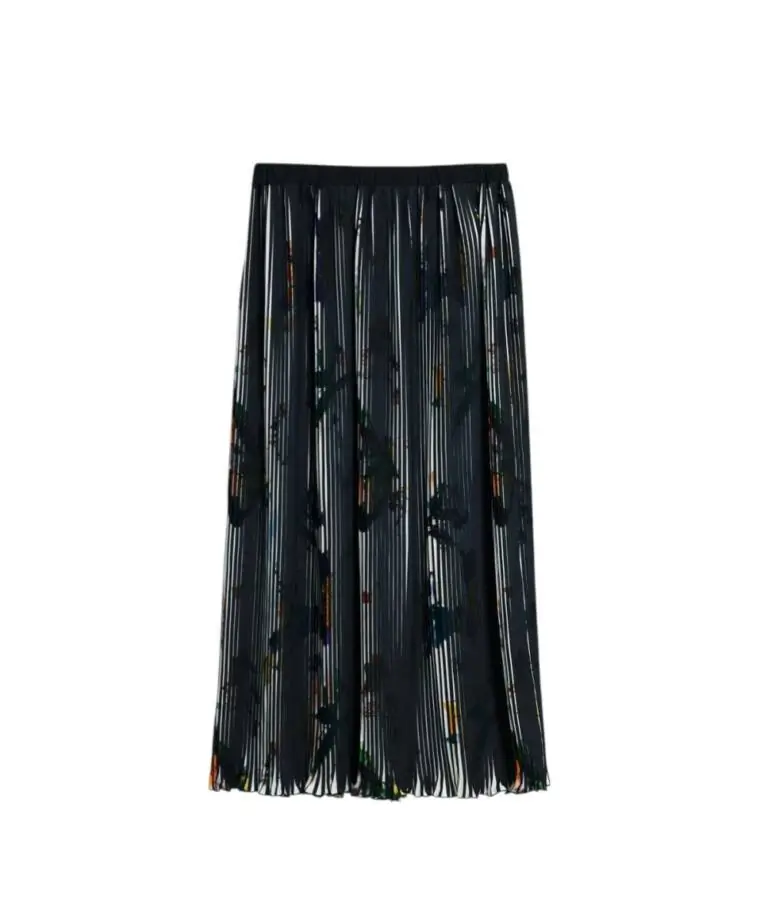 Desigual - Γυναικεία Φούστα Midi Fal Plis 26SWFW14-2000 Μαύρο