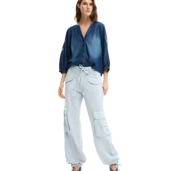 Desigual - Γυναικείο Πουκάμισο Blus Chambre 26SWBW16-5055 Μπλε 26SWBW16-5055