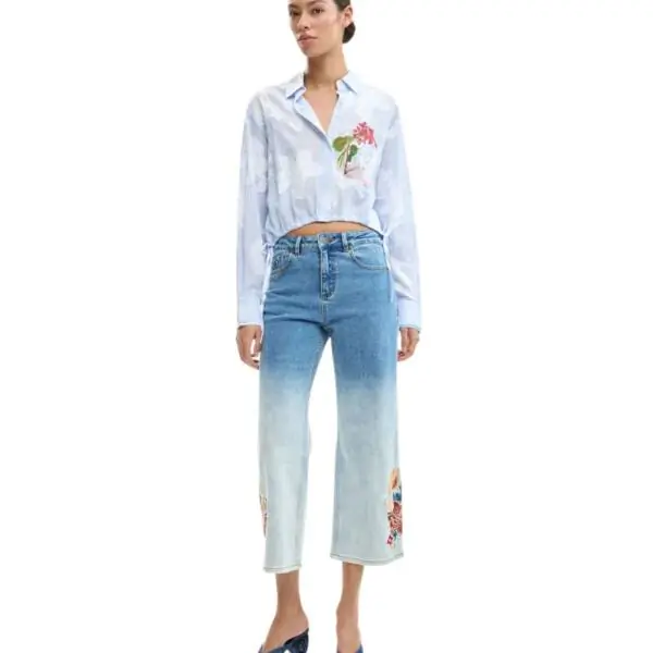Desigual - Γυναικείο Πουκάμισο Parker 26SWCW28-5029 Σιέλ 26SWCW28-5029