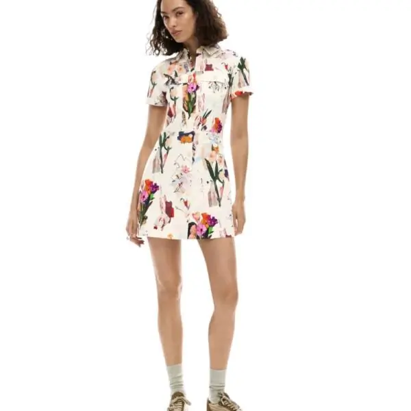Desigual - Γυναικείο Φόρεμα Fini 26SWVW48-1008 Λευκό 26SWVW48-1008
