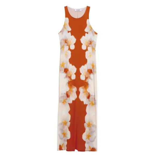 Desigual - Γυναικείο Φόρεμα Maxi Jasmine 26SWVK37-7002 Πορτοκαλί