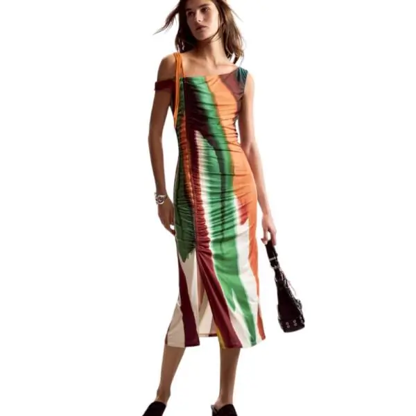 Desigual - Γυναικείο Φόρεμα Midi Paint Lacroix 26SWVK17-1001 Ριγέ 26SWVK17-1001