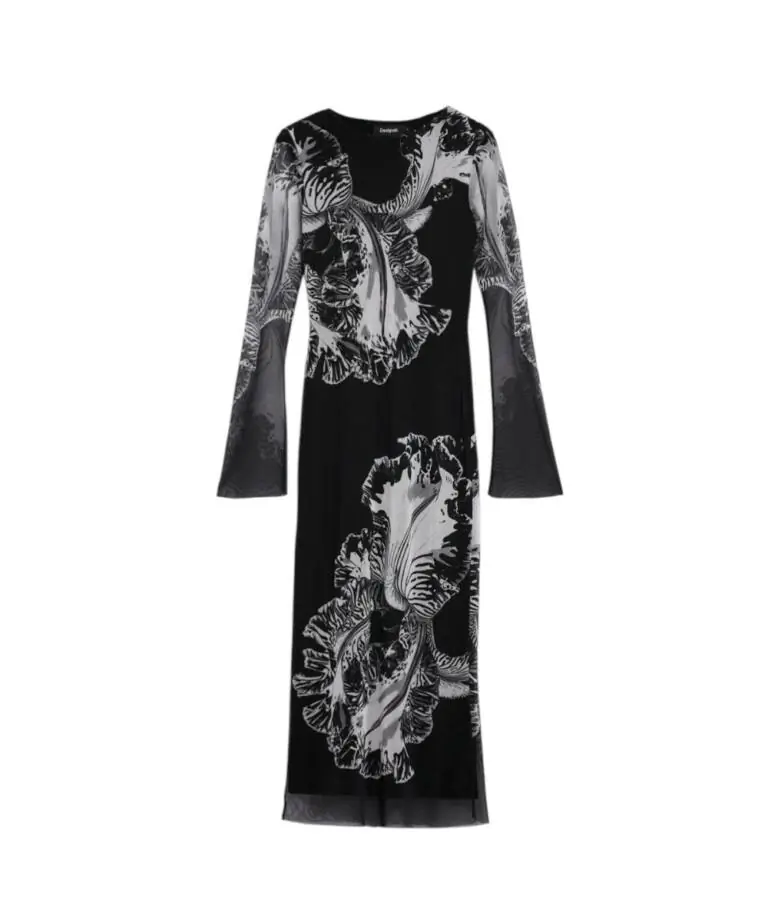Desigual - Γυναικείο Φόρεμα Midi Reims Lacroix 26SWVK53-2000 Μαύρο