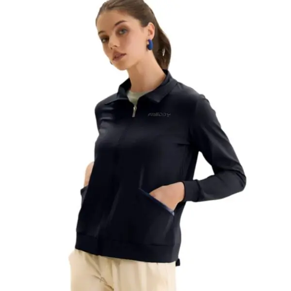 Freddy - Γυναικεία Ζακέτα High-Νecked In Stretch S26WCRS4-B109 Μπλε Ναυτικό