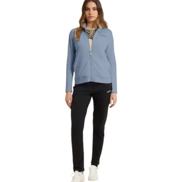 Freddy - Γυναικείο Σετ Φόρμας Zip And High Neck (Tracksuit) S26WTRK7-C57N Σιέλ/Μαύρο
