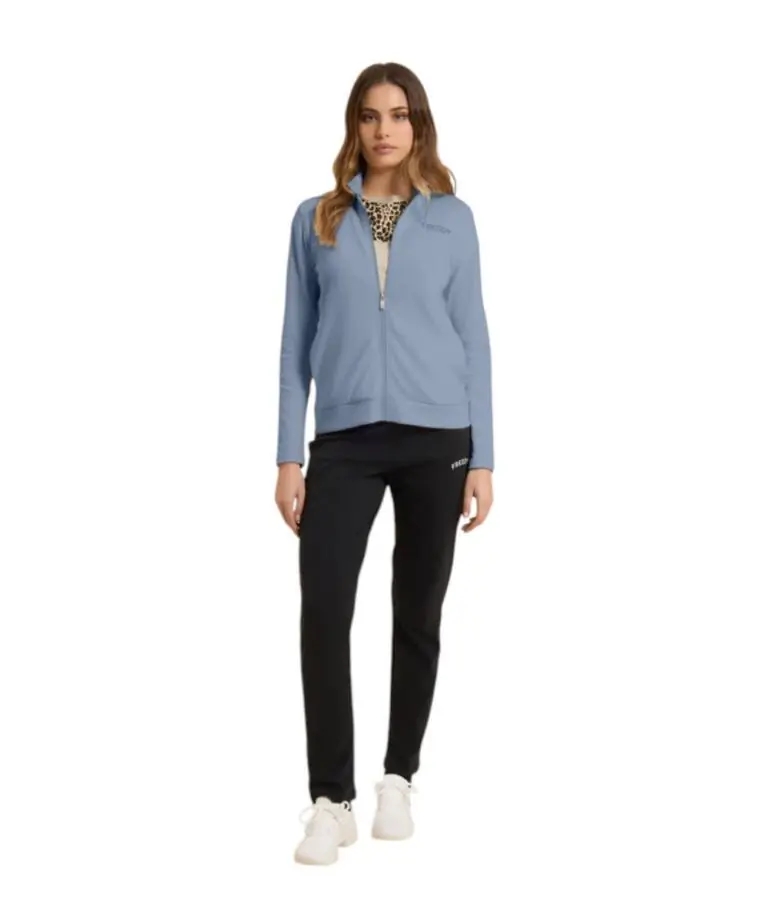 Freddy - Γυναικείο Σετ Φόρμας Zip And High Neck (Tracksuit) S26WTRK7-C57N Σιέλ/Μαύρο