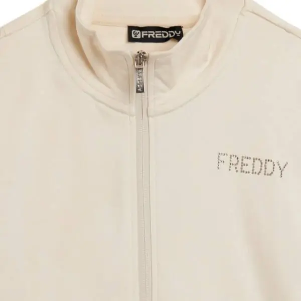 Freddy - Γυναικείο Σετ Φόρμας Zip And High Neck (Tracksuit) S26WTRK7-W33N Μπεζ/Μαύρο S26WTRK7-W33N
