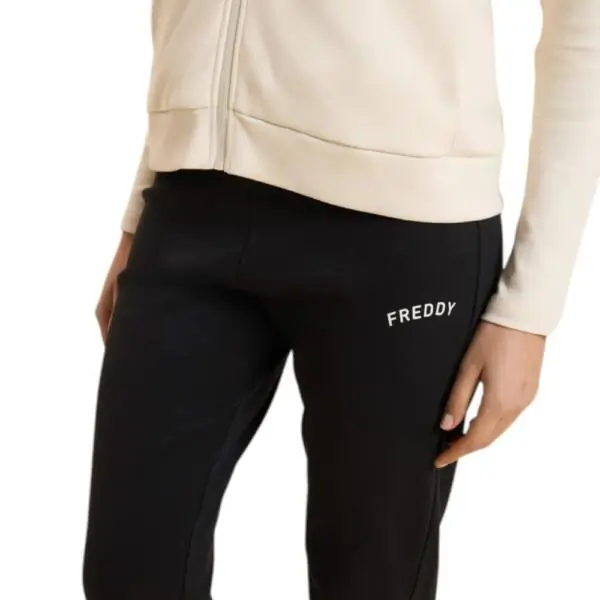 Freddy - Γυναικείο Σετ Φόρμας Zip And High Neck (Tracksuit) S26WTRK7-W33N Μπεζ/Μαύρο S26WTRK7-W33N