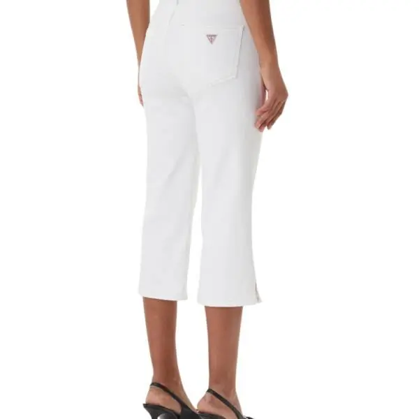 Guess - Γυναικείο Παντελόνι Τζιν High Rise Capri W6GA2GD0131-GJOV Λευκό W6GA2GD0131-GJOV