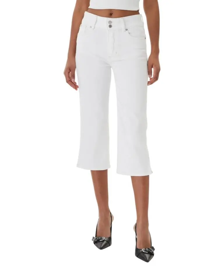 Guess - Γυναικείο Παντελόνι Τζιν High Rise Capri W6GA2GD0131-GJOV Λευκό