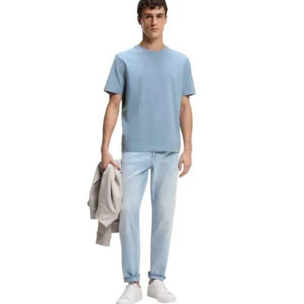Hugo Boss - Ανδρικό T-shirt Tchup Relaxed Fit 50473278-458 Γαλάζιο 50473278-458