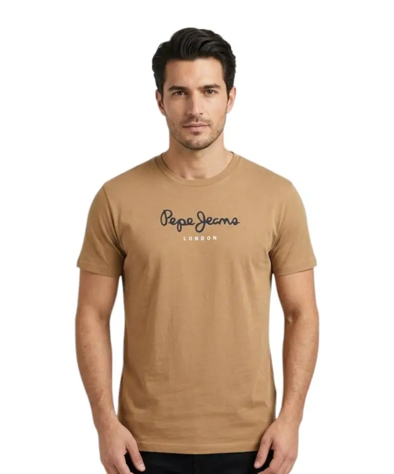 Pepe Jeans - Ανδρικό T-shirt Eggo N PM5010178-850 Καφέ Ανοιχτό