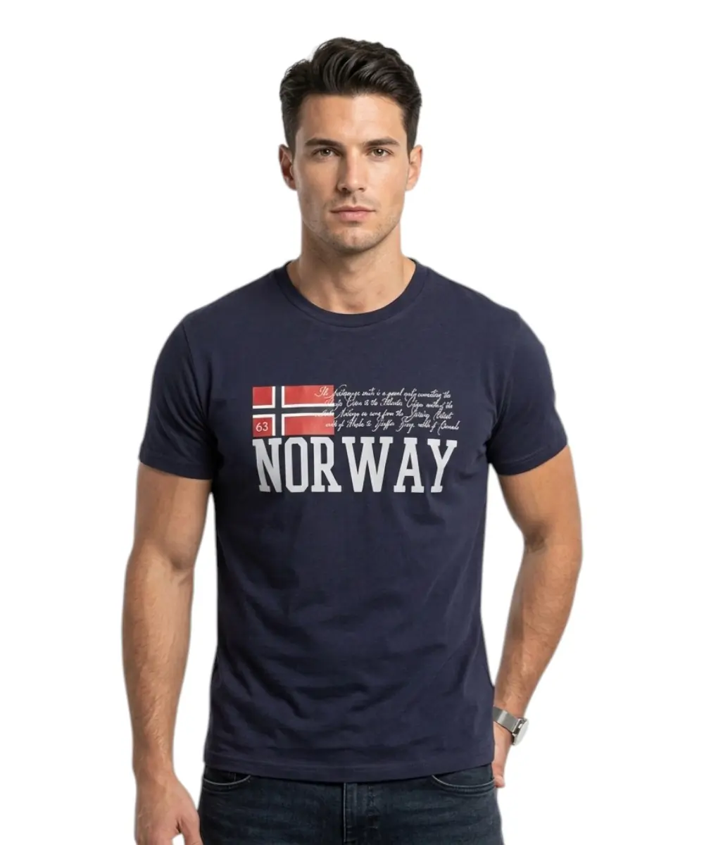 Norway Nautical School - Ανδρικό T-shirt Κοντομάνικο 846020-BLU Μπλε Σκούρο