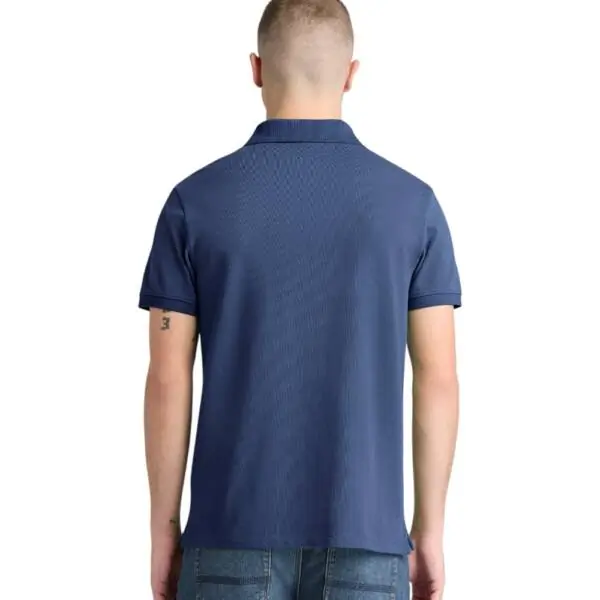 Timberland - Ανδρικό Κοντομάνικο T-shirt Polo Slim Fit Mε Λογότυπο Oyster River TB0A2BS1-EYO Μπλε TB0A2BS1EYO