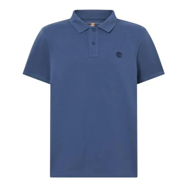 Timberland - Ανδρικό Κοντομάνικο T-shirt Polo Slim Fit Mε Λογότυπο Oyster River TB0A2BS1-EYO Μπλε TB0A2BS1EYO