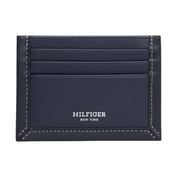 Tommy Hilfiger - Ανδρική θήκη καρτών Prep Classics Leather Card Holder AM0AM11870-DW6 Μπλε Σκούρο