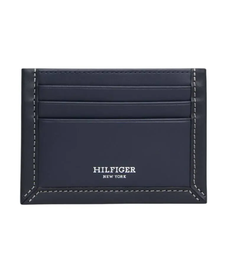 Tommy Hilfiger - Ανδρική θήκη καρτών Prep Classics Leather Card Holder AM0AM11870-DW6 Μπλε Σκούρο