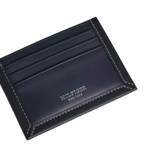 Tommy Hilfiger - Ανδρική θήκη καρτών Prep Classics Leather Card Holder AM0AM11870-DW6 Μπλε Σκούρο AM0AM11870-DW6