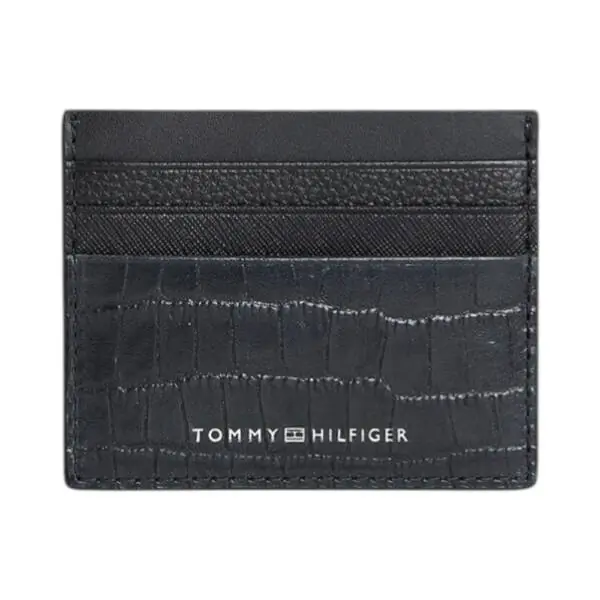Tommy Hilfiger - Ανδρική θήκη καρτών Texture Leather Credit Cardholder AM0AM12318-BDS Μαύρο
