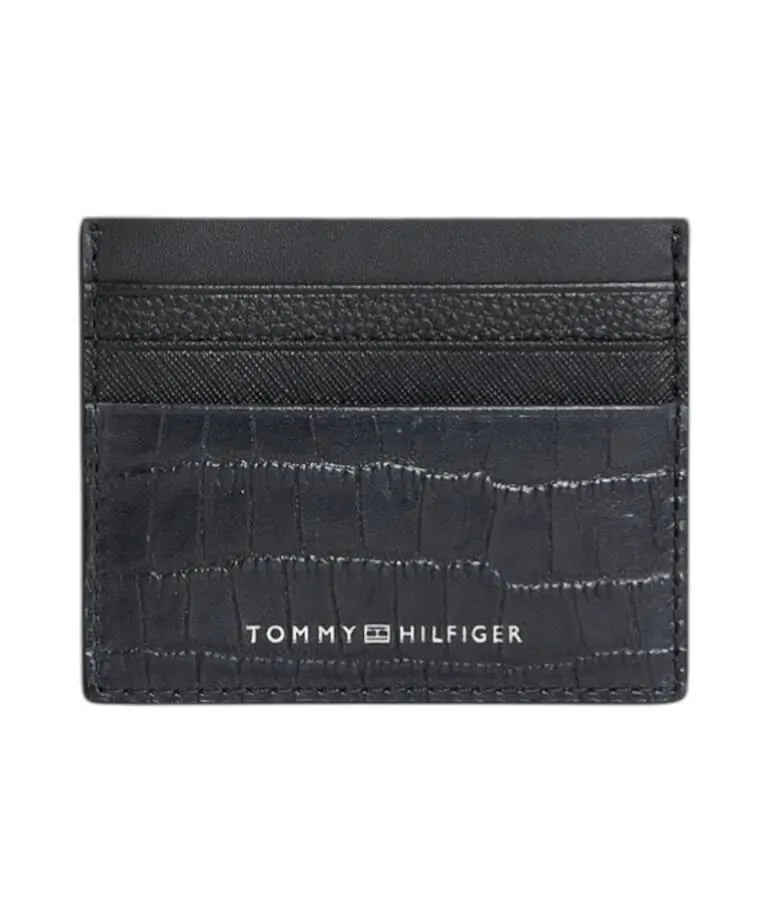 Tommy Hilfiger - Ανδρική θήκη καρτών Texture Leather Credit Cardholder AM0AM12318-BDS Μαύρο