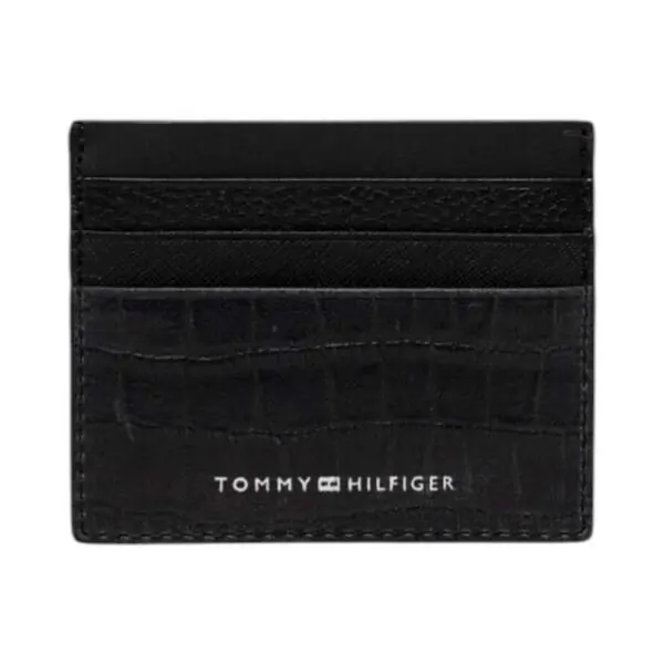 Tommy Hilfiger - Ανδρική θήκη καρτών Texture Leather Credit Cardholder AM0AM12318-BDS Μαύρο AM0AM12318-BDS
