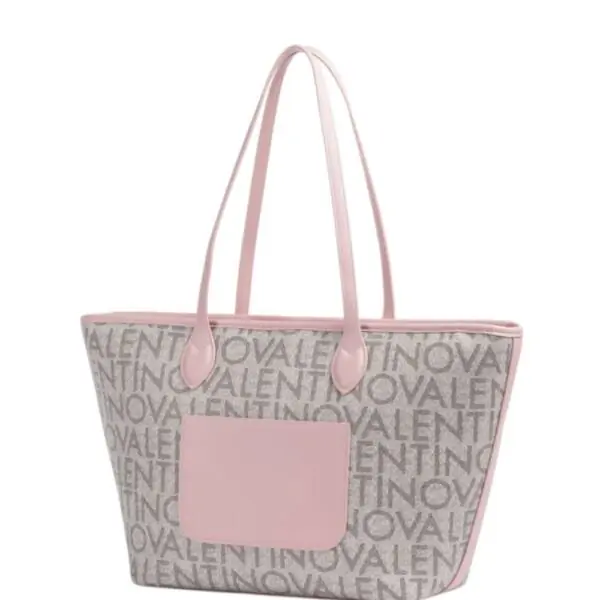 Valentino Bags - Γυναικεία Τσάντα Ώμου Logo Tote Bag VBSA1F02-F30 Μπεζ/Ροζ VBSA1F02-F30